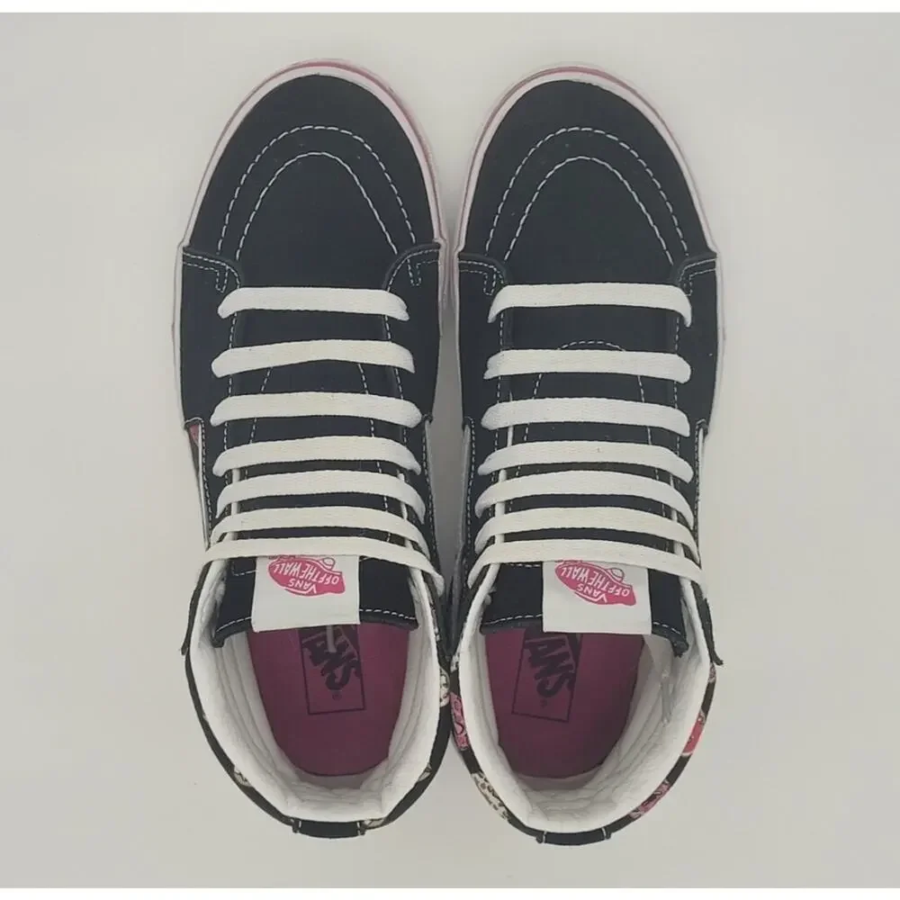 Used Vans Kids SK8-Hi Heart Donuts Black Suede Sneakers - Size 6.5 Juniors